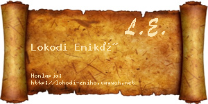 Lokodi Enikő névjegykártya